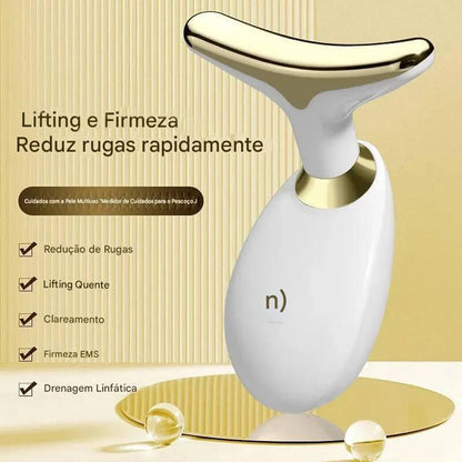 Massageador Facial Profissional Ultrassônico Antirrugas para Linhas de Expressão, Rejuvenescedor de Pele Recarregável