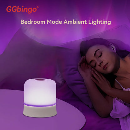 Ggbingo toque luz da noite recarregável controle remoto luz da noite rgb regulável candeeiro de mesa luz ambiente para o quarto sala estar