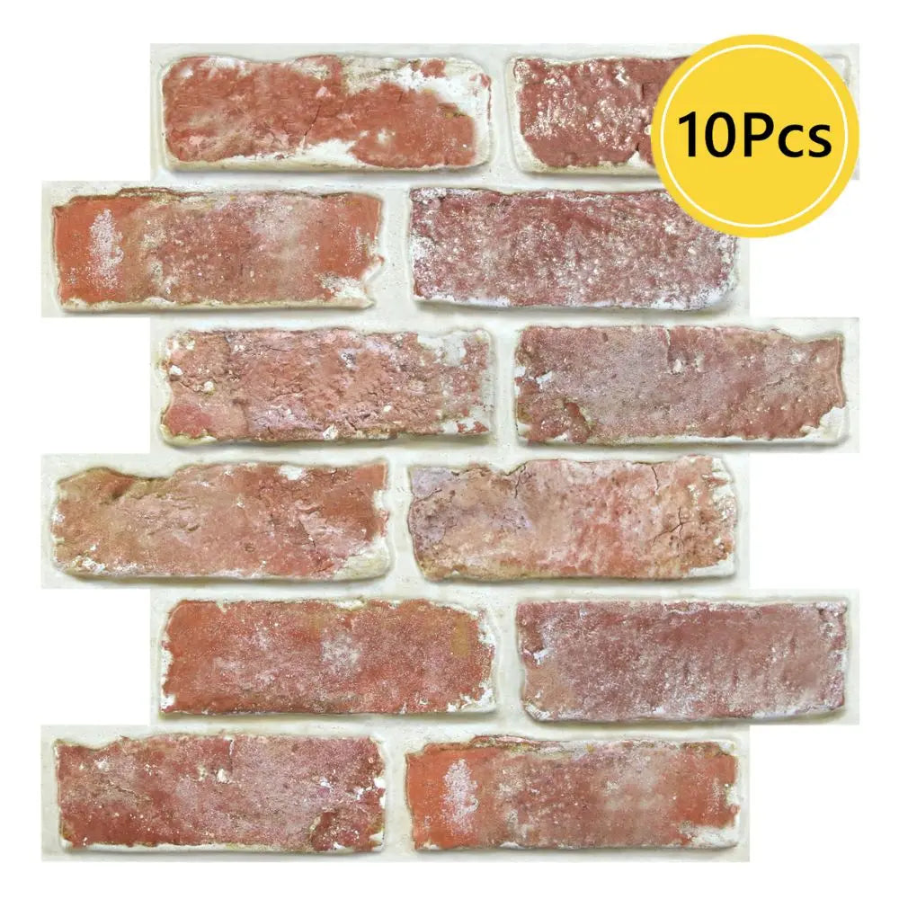 10 painéis de parede 3D descascam e colar, adesivos de parede de tijolo 3D, azulejo adesivo backsplash cozinha, decoração de banheiro