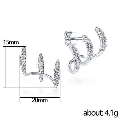 925 prata esterlina garras brincos com cristal ouro brinco aaa pedra design moderno acessórios de moda feminino 2025 jóias
