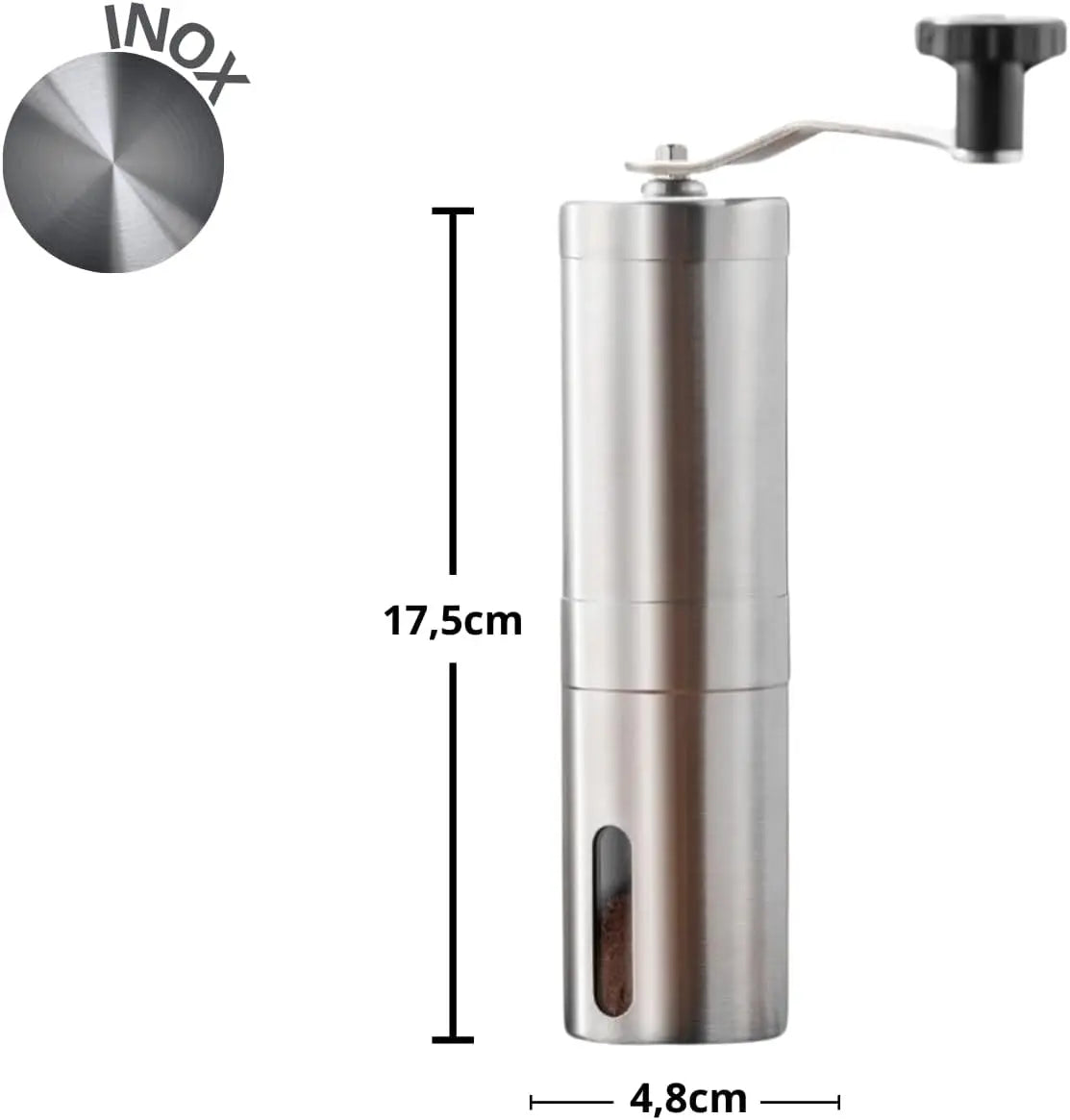 Moedor De Café Grãos Manual Portátil Inox Para Cozinha E Jantar Ferramenta De Preparo De Chá E Café