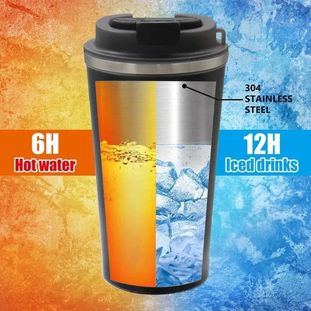 Copo Térmico Portátil de Aço Inoxidável com Medição Inteligente de Temperatura, Garrafa Térmica Isolada para Bebidas Quentes
