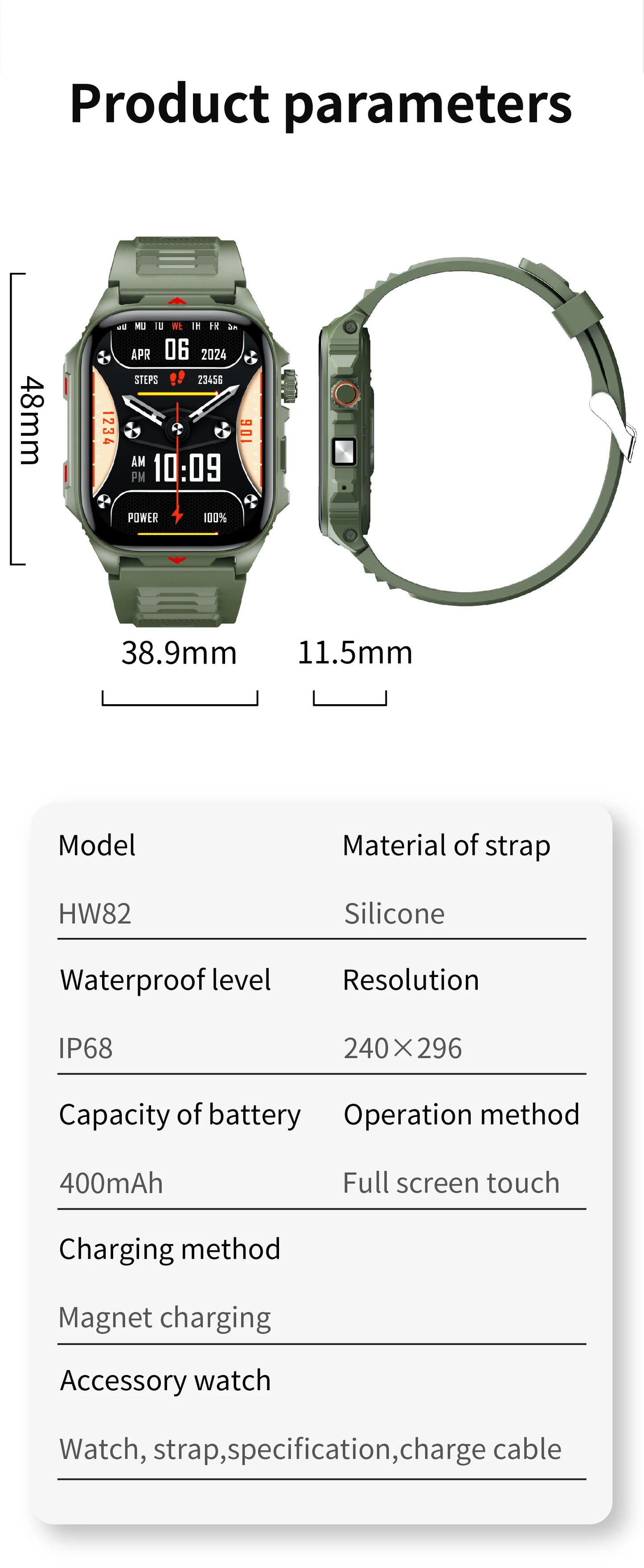 Relógio Inteligente Eletrônico com Chamada BT, Monitor de Frequência Cardíaca, Smartwatch, Rastreador de Fitness, Relógios Esportivos à Prova d'Água para Homens e Mulheres Android 2026