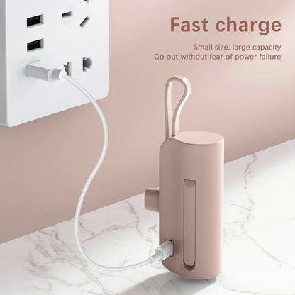 Power Bank 10000mAh Leve com Cabo Embutido Carregador Portátil para Celular Emergência Diária