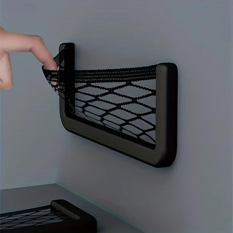 Universal Car Net Pocket Phone Holder Organizer, Saco De Armazenamento, Auto Paste, Acessórios, 20x8cm, 3Pcs