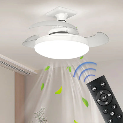 Ventilador de teto LED 30W E27 com controle remoto para escurecimento, adequado para sala de estar, estudo, uso doméstico, 110-265V