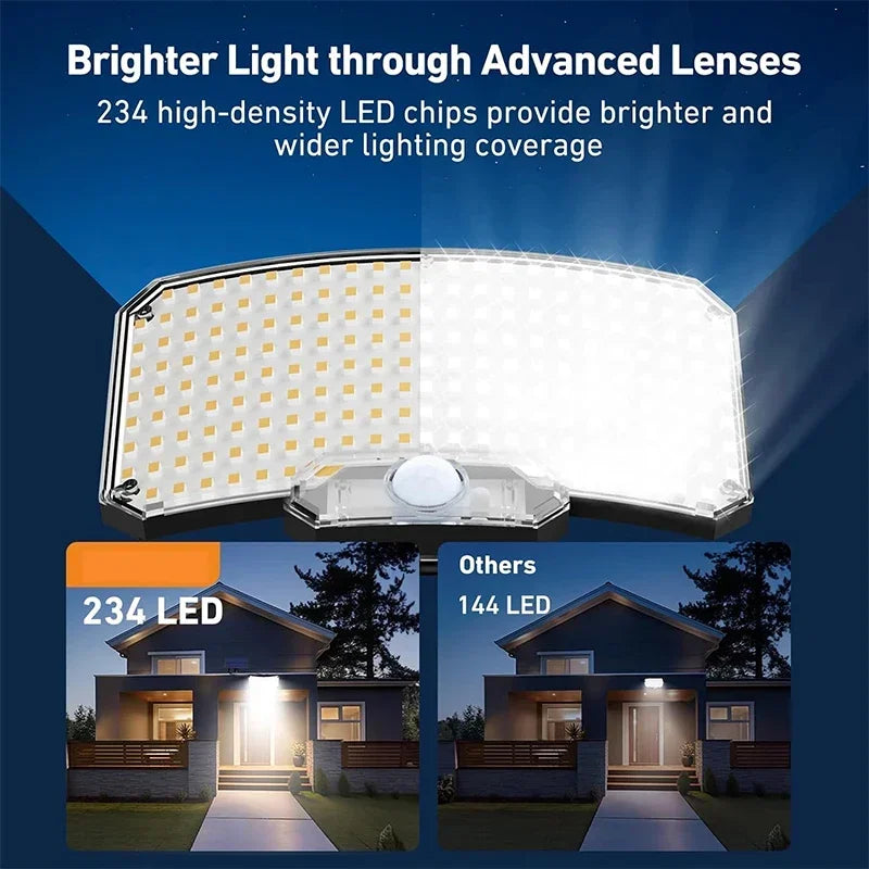 Luz solar ao ar livre super brilhante sensor de movimento solar forte energia led jardim lâmpada parede ip65 à prova dip65 água 3 modo trabalho
