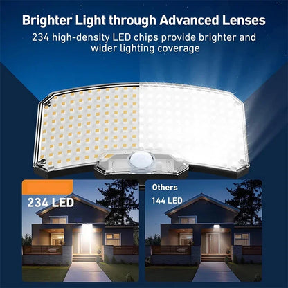 Luz solar ao ar livre super brilhante sensor de movimento solar forte energia led jardim lâmpada parede ip65 à prova dip65 água 3 modo trabalho
