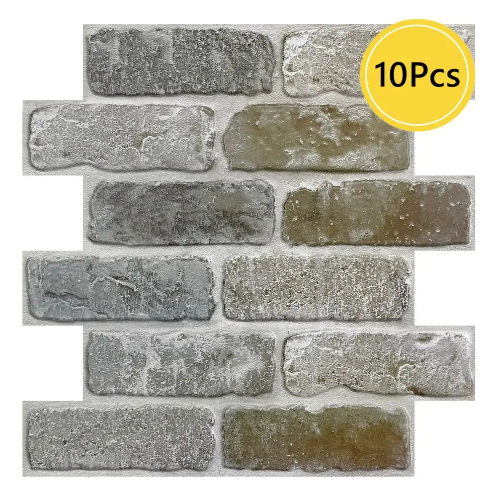 10 painéis de parede 3D descascam e colar, adesivos de parede de tijolo 3D, azulejo adesivo backsplash cozinha, decoração de banheiro