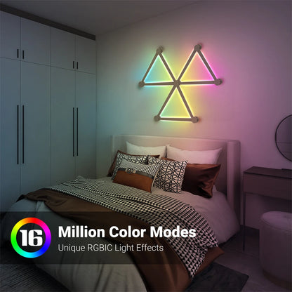 Luz de emenda diy atmosfera luz rgb inteligente luz de parede lâmpada controle voz para sala esports quarto barra decoração luz da noite