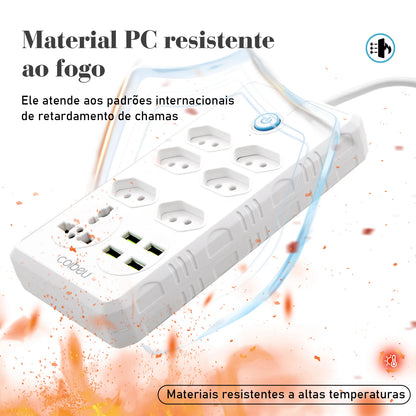Extensão tomada,Extensão elétrica,Tomada usb,Filtro de linha de tomada,Regua tomadas de energia,Extensao eletrica,110-220V,10A