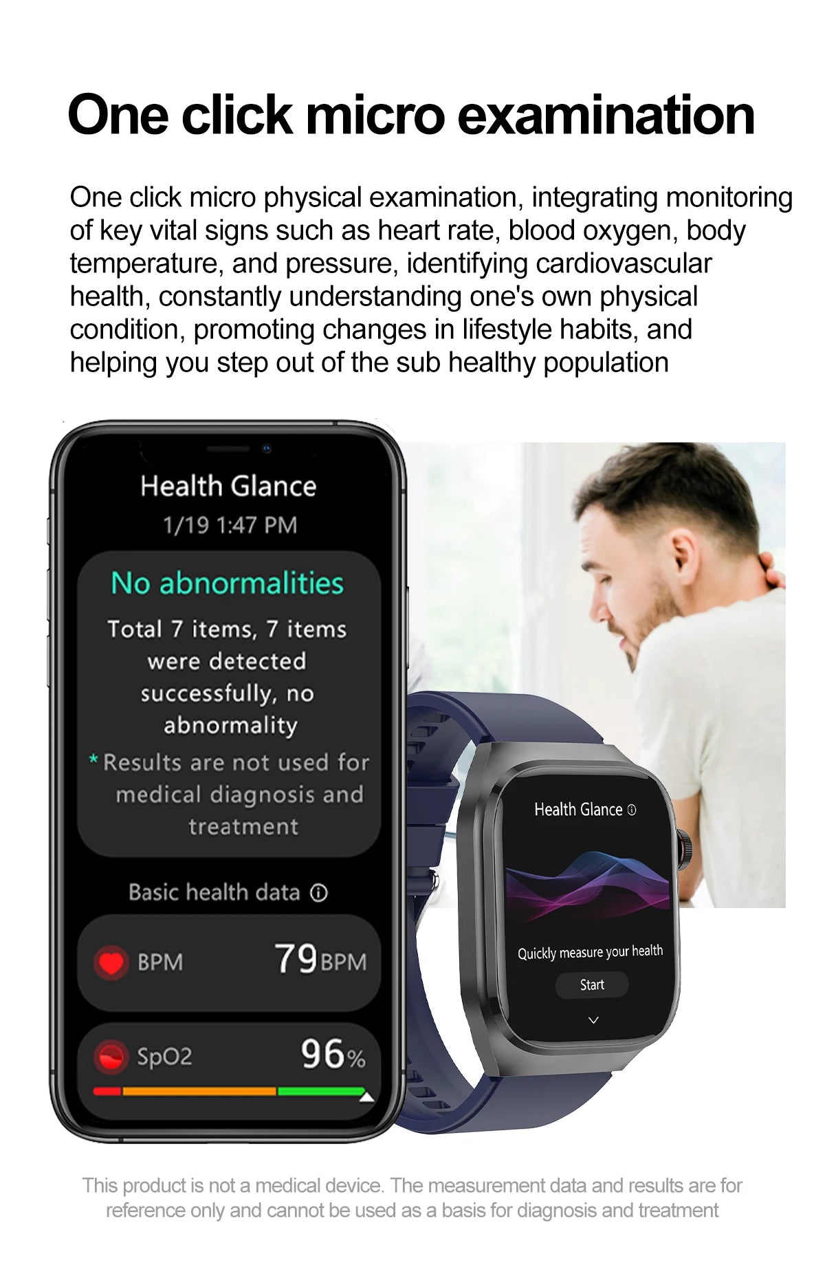 2025new micro exame físico relógio inteligente para homens ácido úrico gordura corporal cinco órgãos relógios de saúde bluetooth chamada smartbracelet