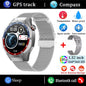 2025new para android e ios relógio inteligente masculino tela amoled gps trajetória de movimento freqüência cardíaca bluetooth chamadas smartwatch à prova dwaterproof água