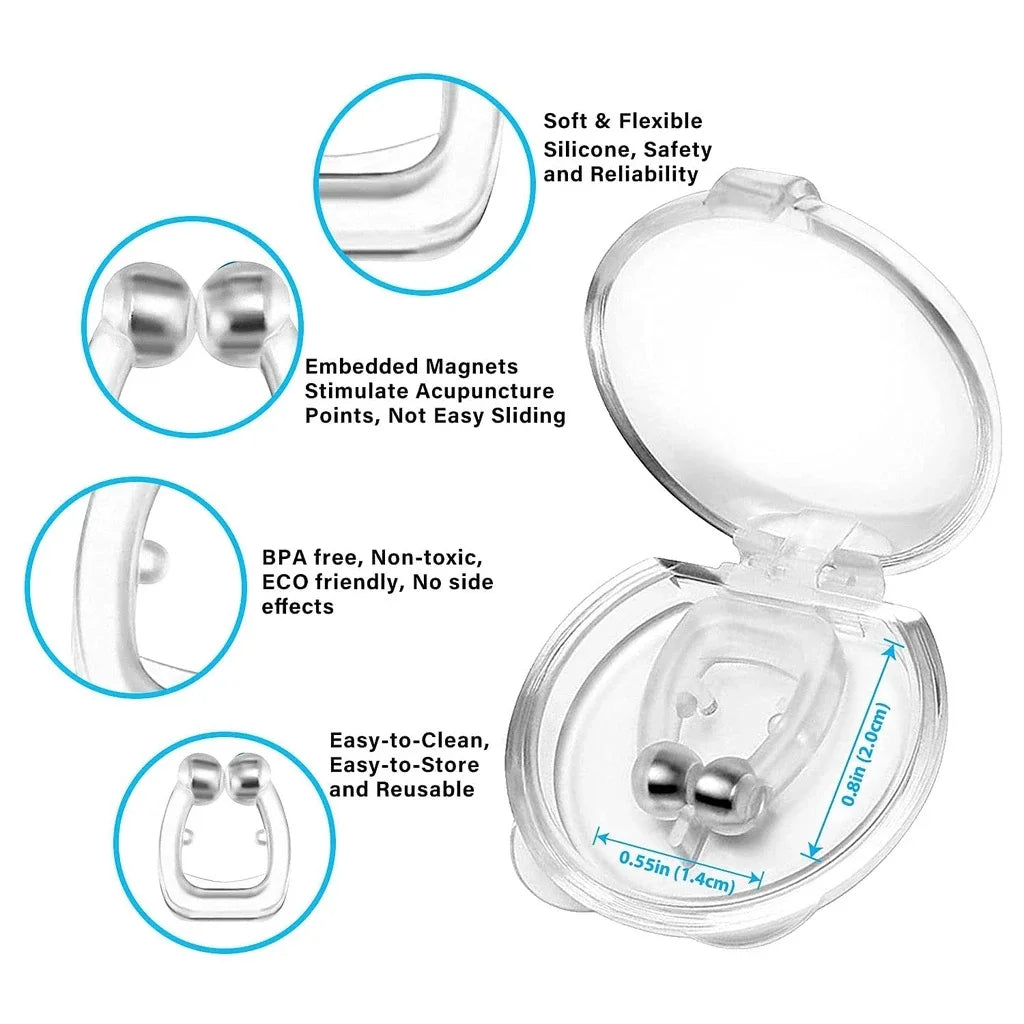 Kit 4 Dispositivos Anti Ronco Clips Dilatador Nasais Magnéticos Melhora Sono Respiração Noites Sono
