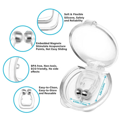 Kit 4 Dispositivos Anti Ronco Clips Dilatador Nasais Magnéticos Melhora Sono Respiração Noites Sono