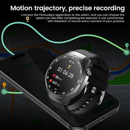 2025new para android e ios relógio inteligente masculino tela amoled gps trajetória de movimento freqüência cardíaca bluetooth chamadas smartwatch à prova dwaterproof água