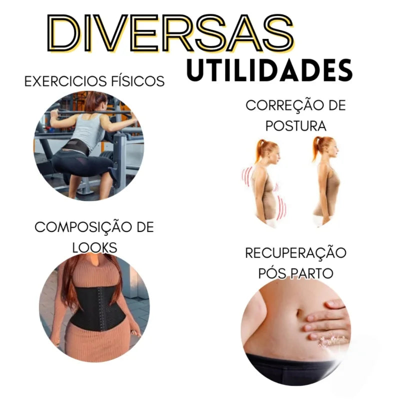 Cinta Elastique Feminina Modeladora Redutor Afina Cintura Mulher Fitness Abdominal Tecido Eleástico