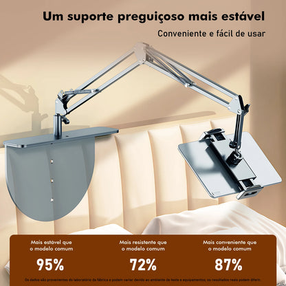 Suporte de Braço Metálico Articulado para Cabeceira - Ajuste 360°, Compatível com Celular e Tablet, Fácil Instalação, Coibeu