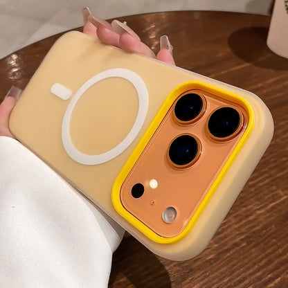 Luxo 2 em 1 magnético à prova de choque para iphone 17 pro max ar 16 15 14 plus 13 12 11 silicone líquido