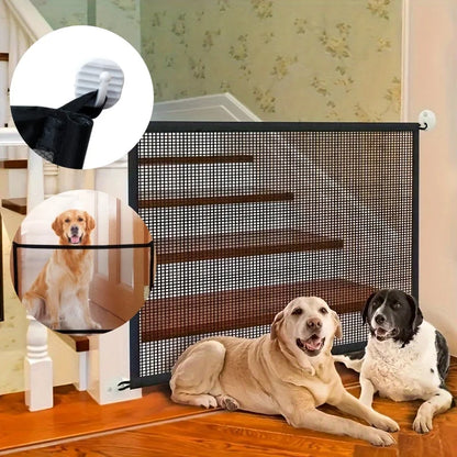 Cerca para Cães e Gatos Tela de Proteção para Portas Removível Premium Pet