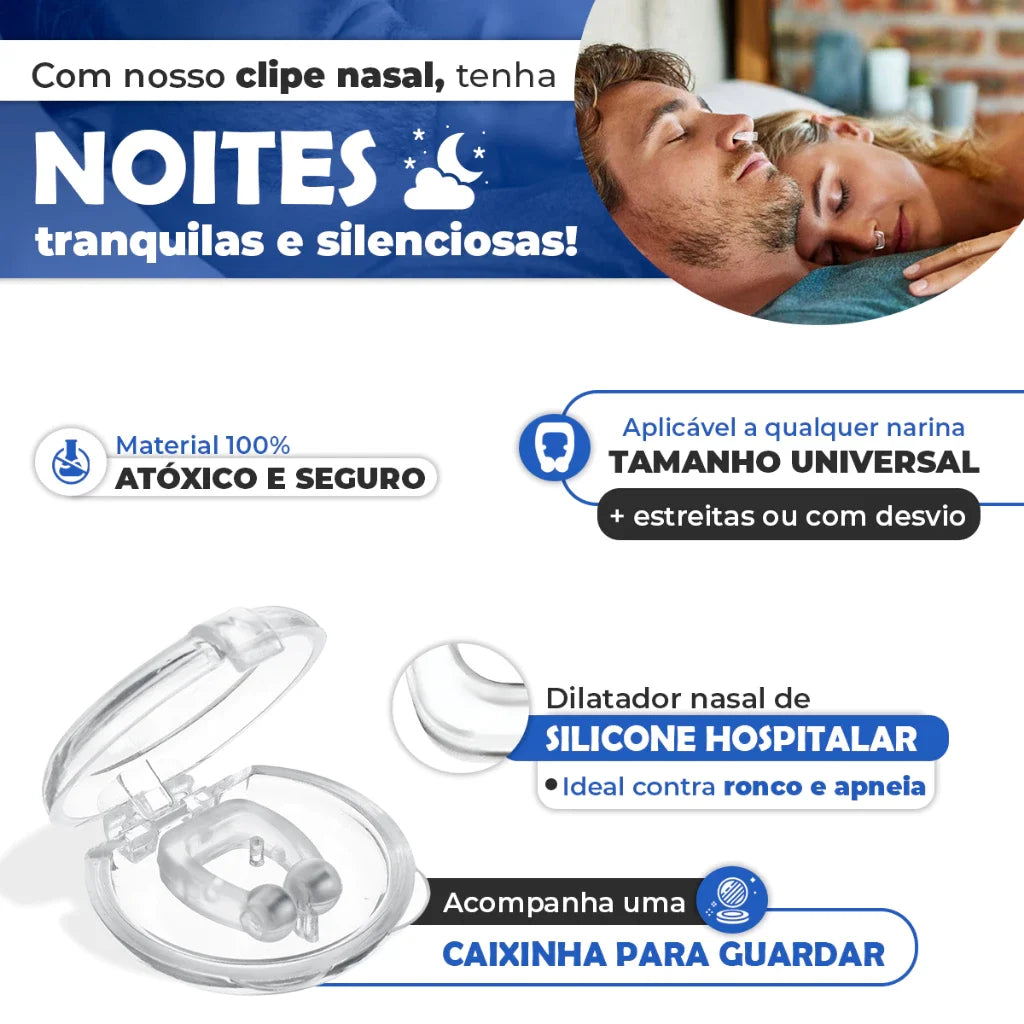 Kit 4 Clipe Nasal Anti Ronco e Apneia Dilatador Magnético