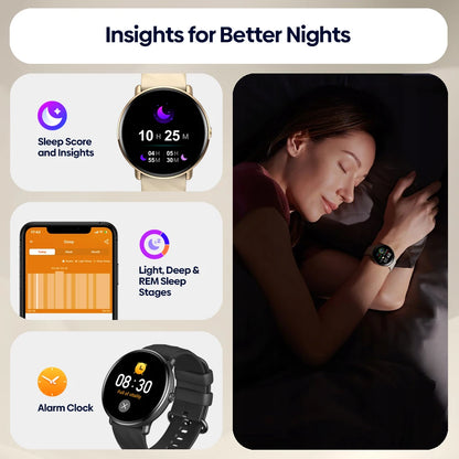 Zeblaze GTR 3 Pro Voz Chamando Relógio Inteligente AMOLED Display Aço Inoxidável 316L Aptidão Smartwatch Para As Mulheres