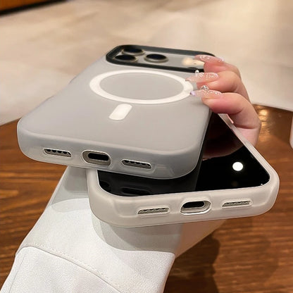 Luxo 2 em 1 magnético à prova de choque para iphone 17 pro max ar 16 15 14 plus 13 12 11 silicone líquido