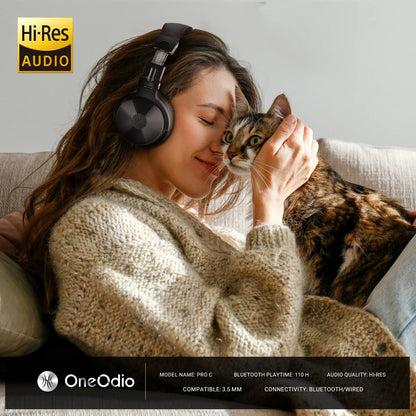 Oneodio pro-c fones de ouvido sem fio bluetooth com microfone 110hr