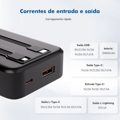 Powerbank， Powerbank 10000mah， Powerbak， Power Bank Portátil， Bateria Portátil， Pilhas Recarregáveis， Coibeu, 23W