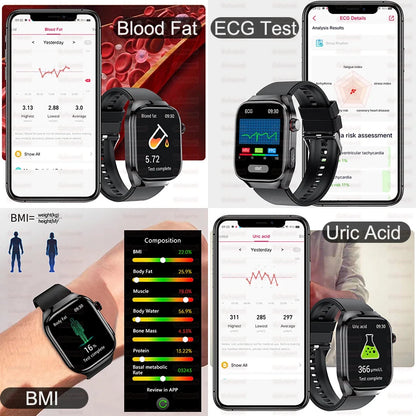 2025new micro exame físico relógio inteligente para homens ácido úrico gordura corporal cinco órgãos relógios de saúde bluetooth chamada smartbracelet