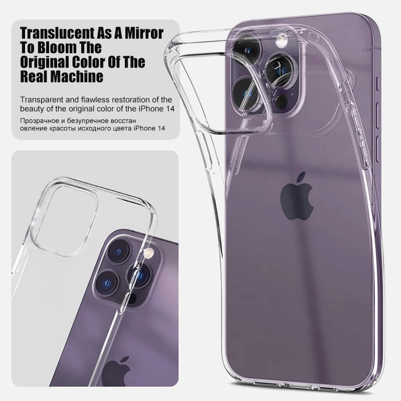Luxo claro silicone caso de telefone para iphone