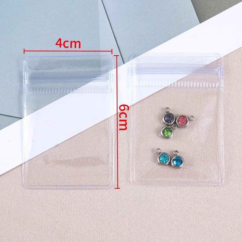 20 pçs malotes de jóias transparentes anti-oxidação zip lock sacos de armazenamento para brinco colar pulseira diy exibição embalagem