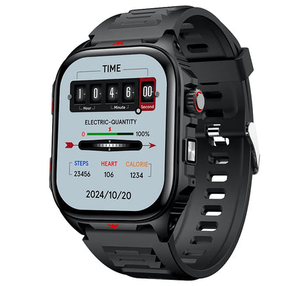 Relógio Inteligente Eletrônico com Chamada BT, Monitor de Frequência Cardíaca, Smartwatch, Rastreador de Fitness, Relógios Esportivos à Prova d'Água para Homens e Mulheres Android 2026