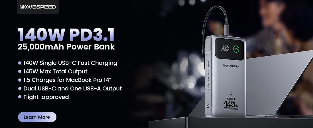 Movespeed s10 banco de potência magnético fino 10000mah pd20w carregador portátil bateria externa sem fio para iphone 16 samsung powerbank