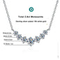 Colar de moissanite para mulheres, joias finas de casamento com certificados, prata esterlina 925 banhada a ouro branco 18k