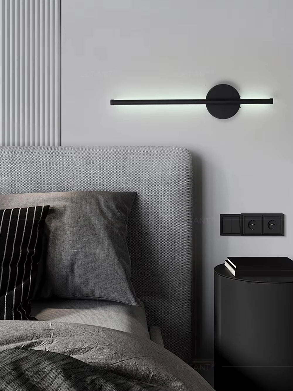 Luminária de parede magnética recarregável 50, preta, dourada, para sala de estar, quarto, corredor, estudo, escada, vestiário, iluminação led, fiação grátis