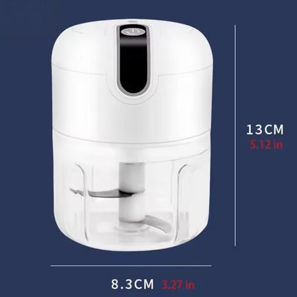 Processador de Alimentos Elétrico Portátil USB 250ml para Alho, Carne e Vegetais - Moedor e Triturador de Cozinha