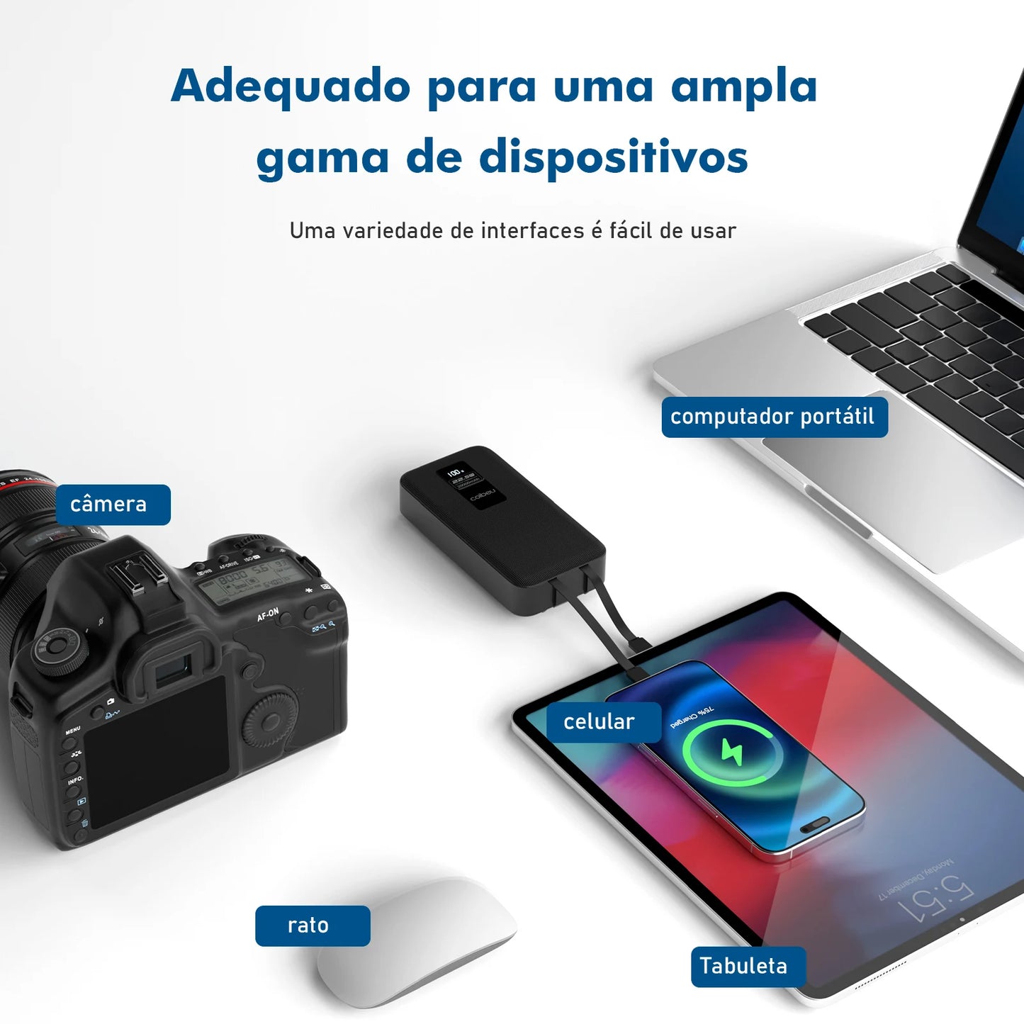 Powerbank， Powerbank 10000mah， Powerbak， Power Bank Portátil， Bateria Portátil， Pilhas Recarregáveis， Coibeu, 23W