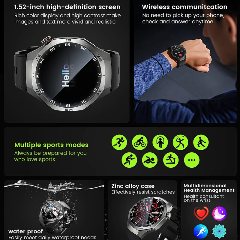 2025new para android e ios relógio inteligente masculino tela amoled gps trajetória de movimento freqüência cardíaca bluetooth chamadas smartwatch à prova dwaterproof água