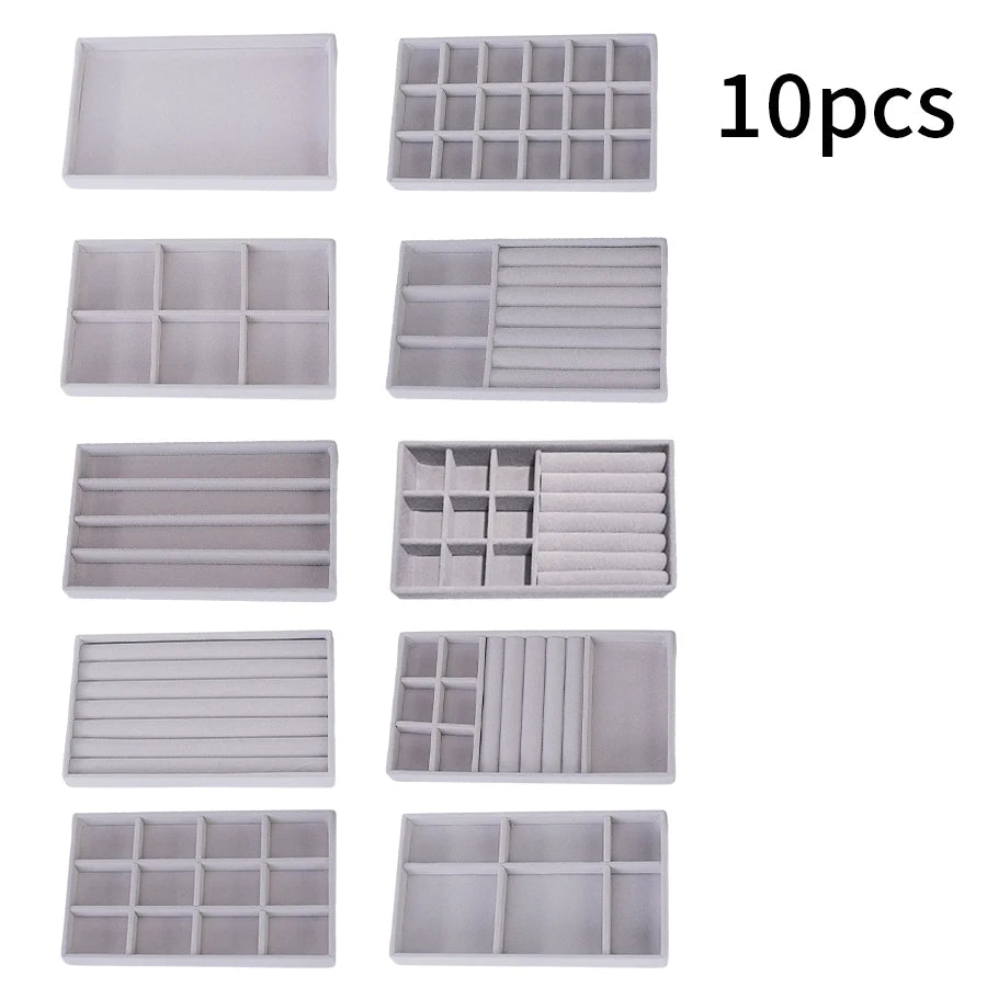 Reunindo Jewelry Box, Jewelry Tray, Adequado para Todos os Tipos de Armazenamento de Jóias, 1Pc