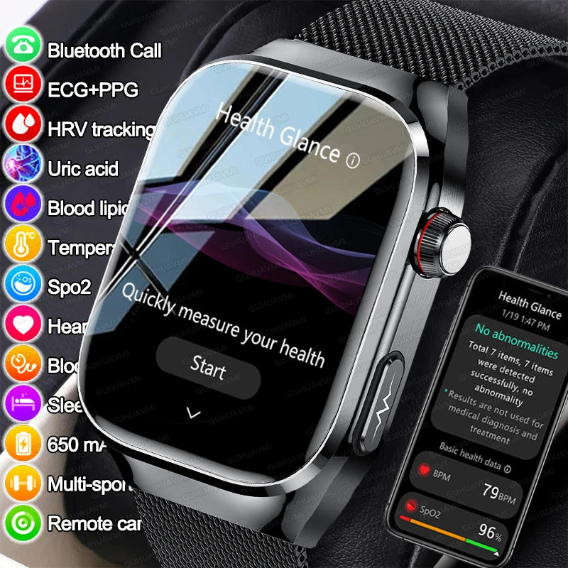 2025new micro exame físico relógio inteligente para homens ácido úrico gordura corporal cinco órgãos relógios de saúde bluetooth chamada smartbracelet