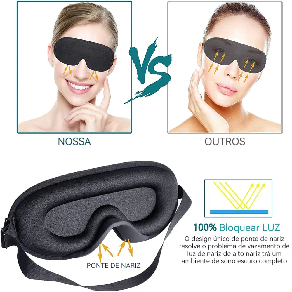 3D Máscara Espuma Confortavel de Dormir 100% Sombra Blackout Zero Pressão Eye Venda Tampa do Olho Noturno