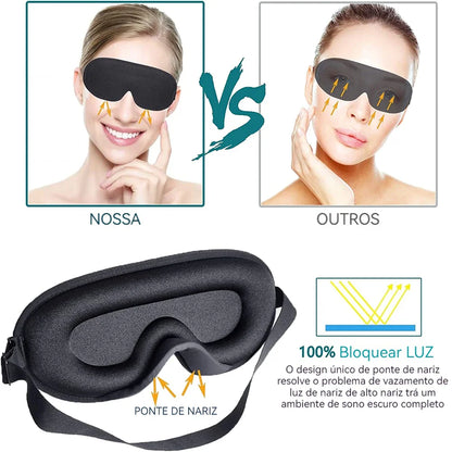 3D Máscara Espuma Confortavel de Dormir 100% Sombra Blackout Zero Pressão Eye Venda Tampa do Olho Noturno