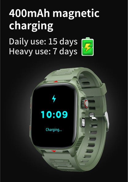 Relógio Inteligente Eletrônico com Chamada BT, Monitor de Frequência Cardíaca, Smartwatch, Rastreador de Fitness, Relógios Esportivos à Prova d'Água para Homens e Mulheres Android 2026