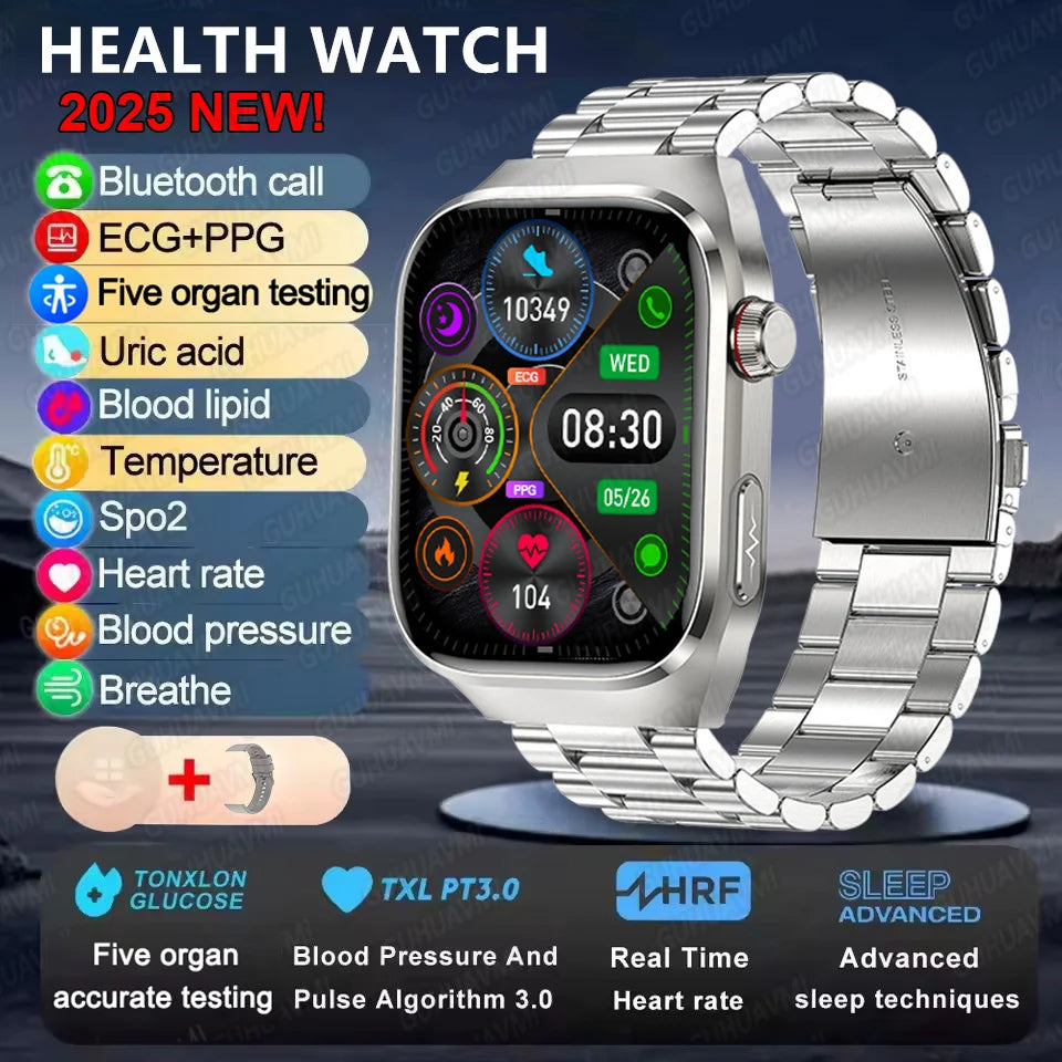 2025new micro exame físico relógio inteligente para homens ácido úrico gordura corporal cinco órgãos relógios de saúde bluetooth chamada smartbracelet