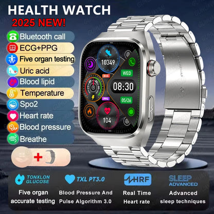 2025new micro exame físico relógio inteligente para homens ácido úrico gordura corporal cinco órgãos relógios de saúde bluetooth chamada smartbracelet