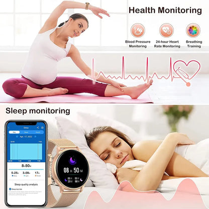 MEVADEN-Bluetooth chamada relógio inteligente para homens e mulheres, relógios personalizados, esporte fitness tracker, freqüência cardíaca, android, ios, y22