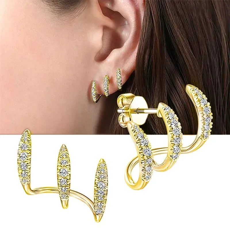 925 prata esterlina garras brincos com cristal ouro brinco aaa pedra design moderno acessórios de moda feminino 2025 jóias