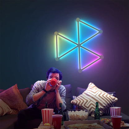 Luz de emenda diy atmosfera luz rgb inteligente luz de parede lâmpada controle voz para sala esports quarto barra decoração luz da noite