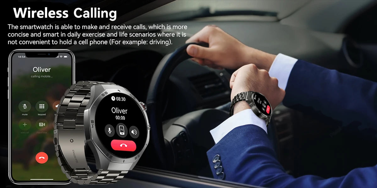 2025new para android e ios relógio inteligente masculino tela amoled gps trajetória de movimento freqüência cardíaca bluetooth chamadas smartwatch à prova dwaterproof água